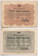 1849. 15kr + 30kr 'Kossuth Bankó' T:III - Non Classificati