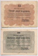 1849. 15kr + 30kr 'Kossuth Bankó' T:III - Unclassified