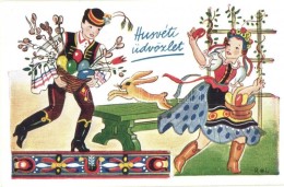 T2 'Húsvéti üdvözlet' / Easter Greeting Postcard, Folklore, S: R. L. - Unclassified