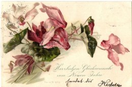 T4 1899 Floral Greeting Card, Wezel & Naumann Litho (cut) - Non Classés