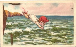T2 Beach Girl, Italian Art Postcard CCM 2354 S: V. Castelli - Ohne Zuordnung