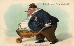 T2 Gruss Aus Marienbad, Neueste Erfindung 'Bauchhalter' / Latest Invention 'belly Holder', L&P 2042. Humour S:... - Non Classés