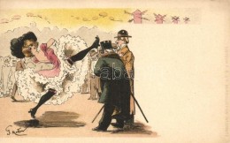 T1/T2 Can-can, French Litho Art Postcard; Editeur F. P. á P. S: G. Mouton - Ohne Zuordnung