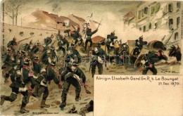** T2/T3 Königin Elisabeth Gard. Gr. R. B. Le Bourget 1870 / German Historical Battle Scene, Litho S: Zimmer - Non Classés