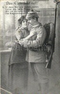 T2/T3 'Das Vaterland Ruft!' / WWI Military Postcard, Parting Couple, Farewell, Romantic (EK) - Non Classés