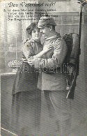 T2/T3 'Das Vaterland Ruft!' / WWI Military Postcard, Parting Couple, Farewell, Romantic (EK) - Unclassified