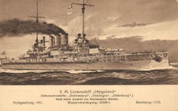 ** T1/T2 SM Linienschiff Helgoland, Marine-Erinnerungskarte / German Navy - Unclassified
