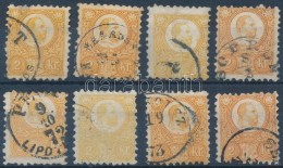 O 1871 8 Db Réznyomat 2kr Sárga, Narancssárga  Színekben / 8 X Mi 8 Colour Varieties - Andere & Zonder Classificatie