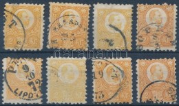 O 1871 8 Db Réznyomat 2kr Sárga, Narancssárga  Színekben / 8 X Mi 8 Colour Varieties - Sonstige & Ohne Zuordnung