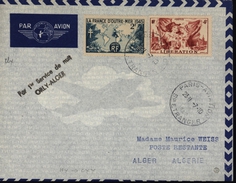 Avion Aviation Poste Aérienne 1er Premier Service De Nuit Orly Alger YT 739 741 Air France - 1960-.... Lettres & Documents