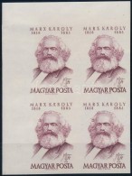 ** 1968 Karl Marx Vágott ívsarki Négyestömb  (4.000) / Mi 2406  Imperforate Corner Block... - Andere & Zonder Classificatie