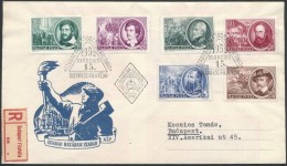 1952 1848-as Szabadságharcosok Sor Ajánlott FDC-n, A 20f, 50f, 1,50Ft 'B' Fogazással (~16.000) - Altri & Non Classificati