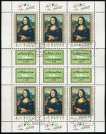 O 1974 Mona Lisa Teljes ív Alkalmi Bélyegzéssel (13.000) - Other & Unclassified