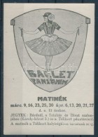 1912 Balett Pantomim Matinék, Télikert, Reklámbélyeg - Sin Clasificación