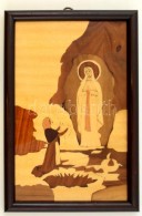 Fa Intarziás Szent Kép, Fa Keretben, Szép állapotban, 37x24 Cm. - Autres & Non Classés