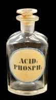 Acid Phosph. Feliratú Gyógyszertári üveg, Apró Karcolással, M:15 Cm - Glas & Kristal