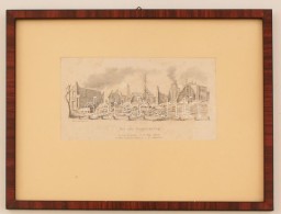 Hans Leudesdorf (?-?): Der Alte Jungernstieg 1842. Litográfia, Papír, üvegezett Keretben,... - Prints & Engravings