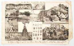 1829 A Világ 9 Csodája Részmetszet / 1829 9 Wonders Of The World Etching 45x28 Cm - Estampes & Gravures