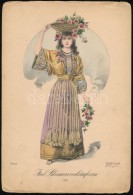 Cca 1860 Olasz Virágárus Lány Litográfia /  Italian Flower Seller Girl , Lithography... - Prenten & Gravure