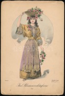 Cca 1860 Olasz Virágárus Lány Litográfia /  Italian Flower Seller Girl , Lithography... - Prints & Engravings