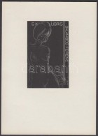 Jelzés Nélkül: Erotikus Ex Libris Galambos. Klisé, Papír, 7×4 Cm - Autres & Non Classés