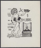 Schorr Tibor (?-?): Lustig István Erotikus, Jogi Témájú Ex Libris. Klisé,... - Autres & Non Classés