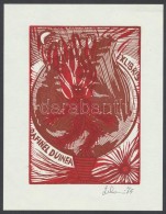 Leboroni, Maria Elisa (?- ): Ex Libris Dafinel Duinea (1921-1998), Fametszet, Papír, Jelzett, 13×10 Cm - Otros & Sin Clasificación