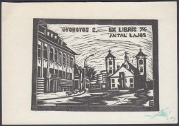 Fábián Tivadar: Gyöngyös. Ex Libris Antal Lajos. Linó, Papír, Jelzett, 11x15... - Altri & Non Classificati