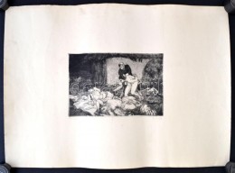 Görög RezsÅ‘ (1930- ): Prónai. Rézkarc, Papír, Jelzett, Felcsavarva, 17×25 Cm - Autres & Non Classés