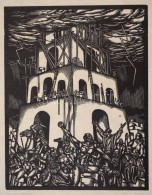 Divéky József (1887-1951): Toronyépítész (Turmbau). Fametszet, Papír,... - Andere & Zonder Classificatie