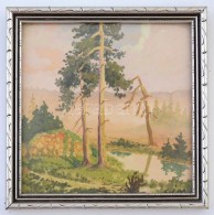 C.I.M. Jelzéssel: Kiszáradt Fák. Akvarell, Papír, 12×12 Cm - Andere & Zonder Classificatie