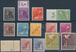 ** * 1949 Forgalmi Sor Piros Felülnyomással Mi 21-34, Signed GPSY (Mi EUR** 1.400,-)  (50Pf Falcos /... - Andere & Zonder Classificatie