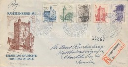 1951 Mi 570-574 Ajánlott Futott FDC-n Hátulján Többféle Bélyegzés - Altri & Non Classificati