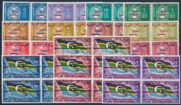 ** 1968 Forgalmi Sor Felülnyomással 4-es Tömbökben Mi 15-28 Block Of 4 - Otros & Sin Clasificación