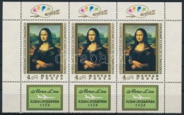 ** 1974 Mona Lisa ívsarki Szelvényes Hármastömb (3.600) - Other & Unclassified