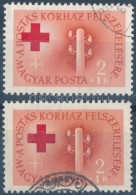 O 1957 Postáskórház 2(+1)Ft Eltolódott Vöröskereszt +... - Autres & Non Classés