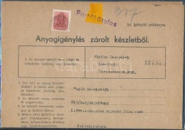 1944Portóköteles  Anyagigénylés 30f Barnaportóval - Autres & Non Classés