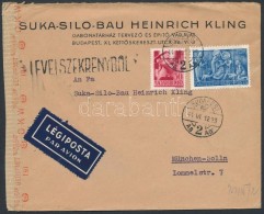 1944 Cenzúrázott Légi Céges Levél Münchenbe, Szent Margit -... - Autres & Non Classés