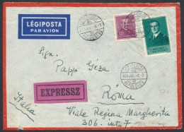 1939 Expressz Légi Levél Rómába Horthy 1P + Arcképek 32f... - Autres & Non Classés