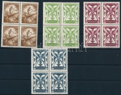 ** 1933 RepülÅ‘ Sor Négyestömbökben (260.000) / Mi 502-510 Blocks Of 4 (apró... - Autres & Non Classés