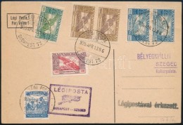 1925 Légi LevelezÅ‘lap Színes Bérmentesítéssel / Airmail Postcard 'BUDAPEST -... - Sonstige & Ohne Zuordnung