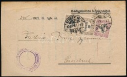 1922 (3. Díjszabás) Nyomtatvány Hivatalos 10f + 2x20f Bérmentesítéssel - Andere & Zonder Classificatie