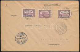 1921 Teljes Légi Posta Sor Levélen Szombathelyre / Mi 319-321 On Airmail Cover - Otros & Sin Clasificación