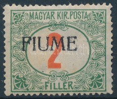 * Fiume 1918 Pirosszámú Portó 2f Kézi Felülnyomással, Bodor... - Autres & Non Classés