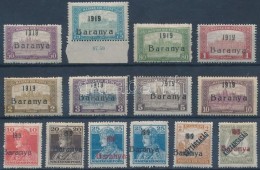 * Baranya I. 1919 14 Klf érték Bodor Vizsgálójellel (8.275) - Other & Unclassified
