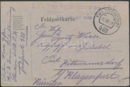 1918 Tábori Posta LevelezÅ‘lap 'K.u.k. Train-Retabl.-Station Des A.O.K. ERSATZ ABTEILUNG' + 'FP 488' - Autres & Non Classés