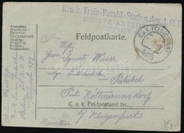 1918 Tábori Posta LevelezÅ‘lap 'K.u.k. Train-Retabl.-Station Des A.O.K. ERSATZ ABTEILUNG' + 'FP 488' - Autres & Non Classés