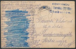 1917 Tábori Képeslap 'KOMMANDO Der K.u.k. Heeresbahn Chobultow' - Andere & Zonder Classificatie