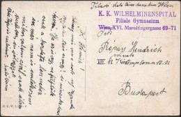 1916 Tábori Posta Képeslap / Field Postcard 'K.K. WILHELMINENSPITAL Filiale Gymnasium Wien, XVI.... - Andere & Zonder Classificatie