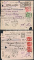 1918 2 Db 2f-es Postautalvány Díjkiegészítve, Egyik 3 Db Arató, Másik... - Autres & Non Classés